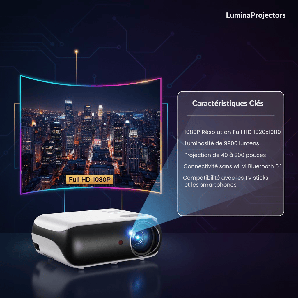 Mini Vidéoprojecteur HAPPRUN 1080P